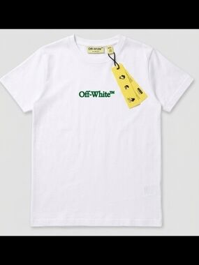 Off-White White Tee Classic Logo Boys Size 10/12 NWT